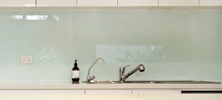 DIY clear acrylic splash back painted