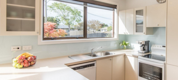 Painted acrylic splash back DIY